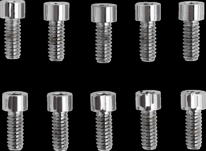 Insexskruvar Drag Specialties 10-24x1/2 slät krom 10-pack