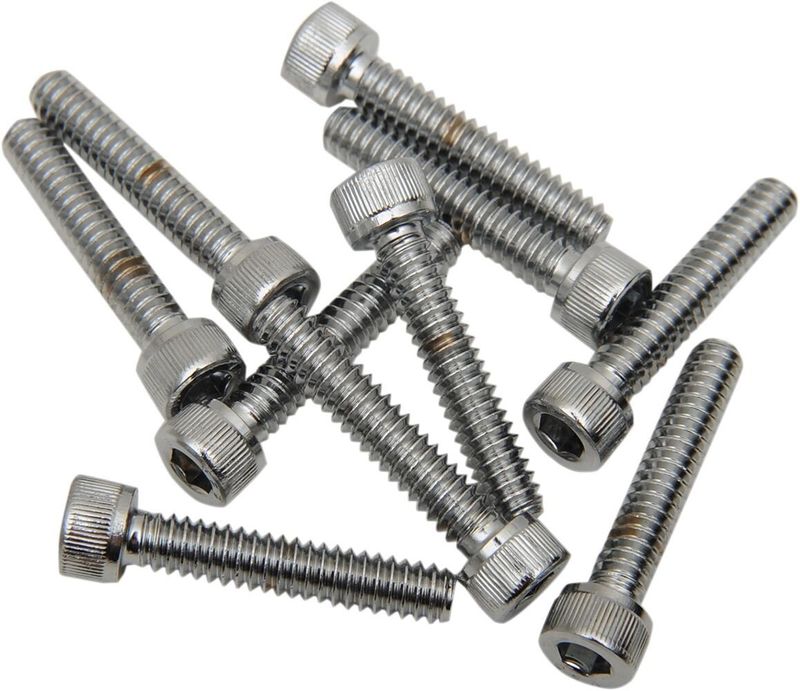 Insexskruvar Drag Specialties 10-24 1 1/4 räfflad krom (10-pack)