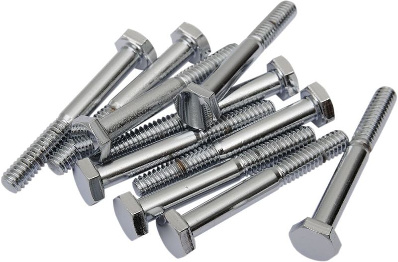 Skruvar Drag Specialties Hex-Head 1/4-20X2.25 1/4-20X2 krom (10-pack)