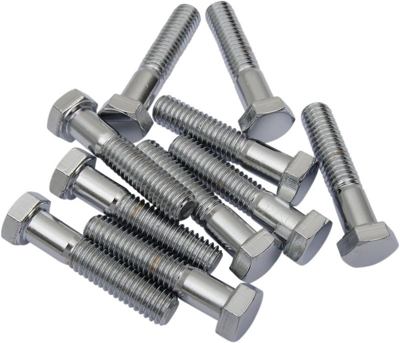 Skruvar Drag Specialties Hex-Head 3/8-16X2 3/8-16 krom (10-pack)