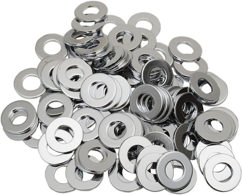 Brickor Drag Specialties Flatwasher 5/16 matt krom (100-pack)