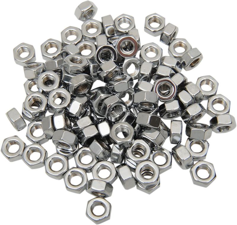Muttrar Drag Specialties 1/4-28 krom (100-pack)
