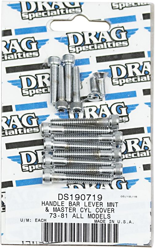 Skruv lock huvudcylinder Drag Specialties krom räfflad