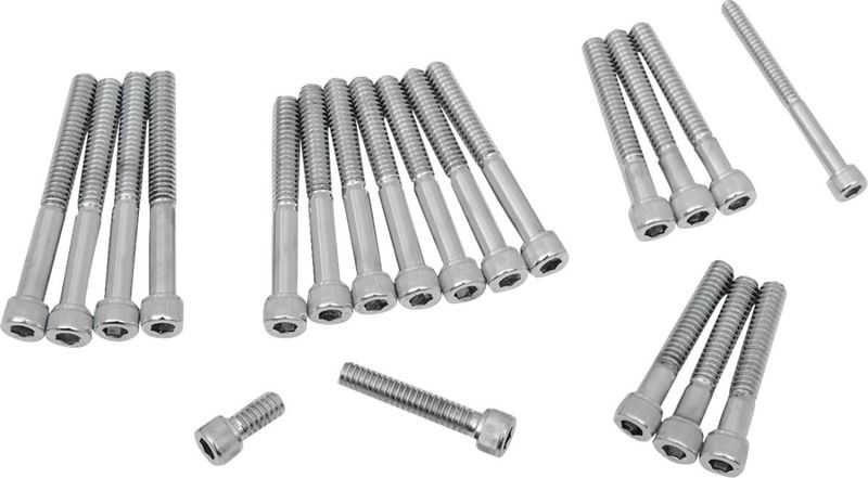 Skruv primärkåpa Drag Specialties krom räfflad H-D 71-76