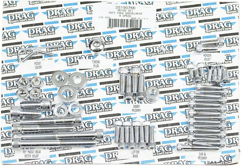 Skruv Drag Specialties krom räfflad H-D 77-84