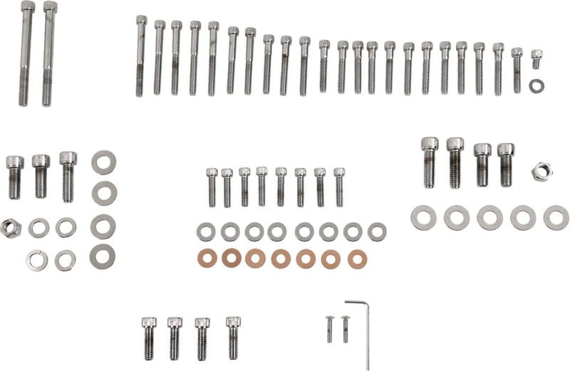 Skruvsats Drag Specialties krom räfflad Sportster 86-90