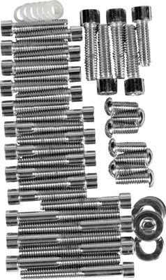 Skruvsats kam-/primär-/växellådskåpa insex Drag Specialties krom slät FXR 87-94