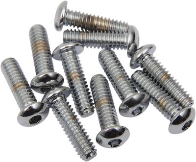 Skruvar Drag Specialties 1/4-20X0.875 1/4-20 kupolhuvud krom (10-pack)