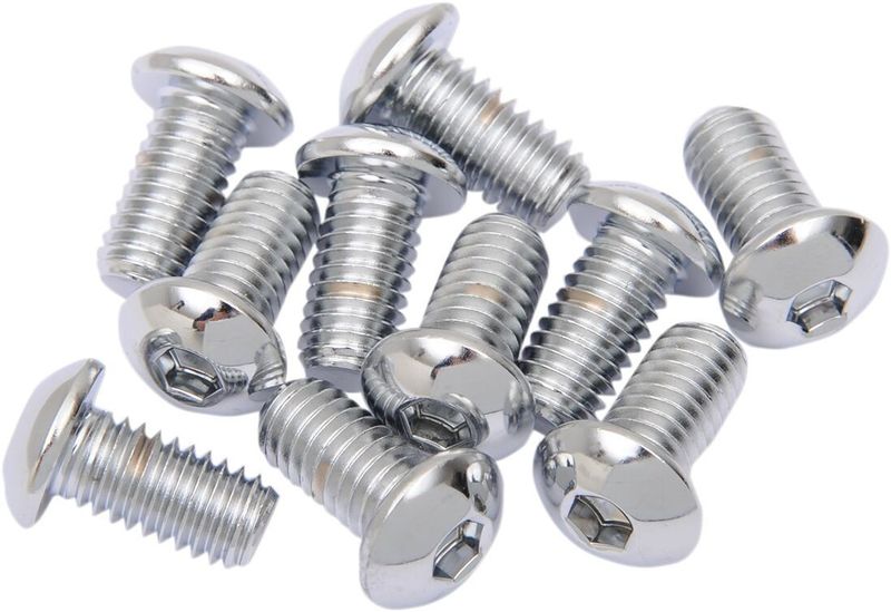 Skruvar Drag Specialties 3/8-16X1 3/8-16 kupolhuvud krom (10-pack)