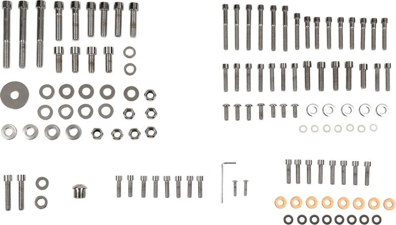 Skruvsats Drag Specialties krom slät FXR 87-94, Touring 87-93