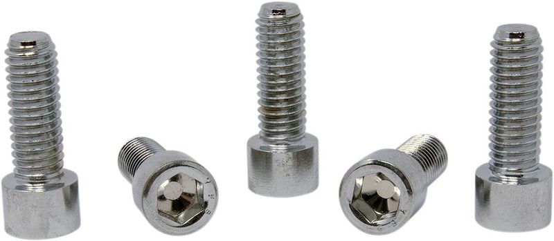 Insexskruvar Drag Specialties Coarse 7/16-14X1.25 7/16X14X1-1/4 slät krom (5-pack)