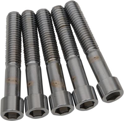 Insexskruvar Drag Specialties Coarse 7/16-14X2.5 7/16X14X2-1/2 slät krom (5-pack)