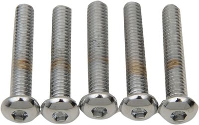 Skruvar Drag Specialties kupolhuvud slät krom (5-pack)