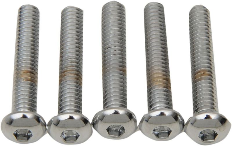 Skruvar Drag Specialties 1/4-20X1.5 1/4X20X1-1/2 kupolhuvud krom (5-pack)