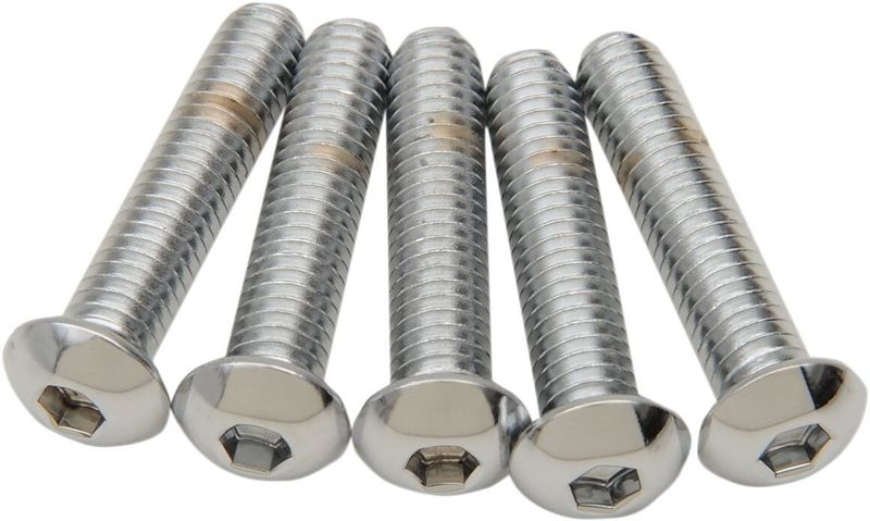 Skruvar Drag Specialties 5/16-18X1.5 5/16X18X1-1/2 kupolhuvud krom (5-pack)