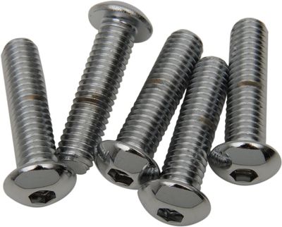 Skruvar Drag Specialties 3/8-16X1.5 3/8X16X1-1/2 kupolhuvud krom (5-pack)
