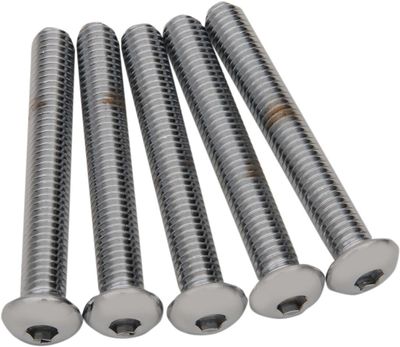 Skruvar Drag Specialties 3/8X16X3 3/8-16X3 kupolhuvud krom (5-pack)
