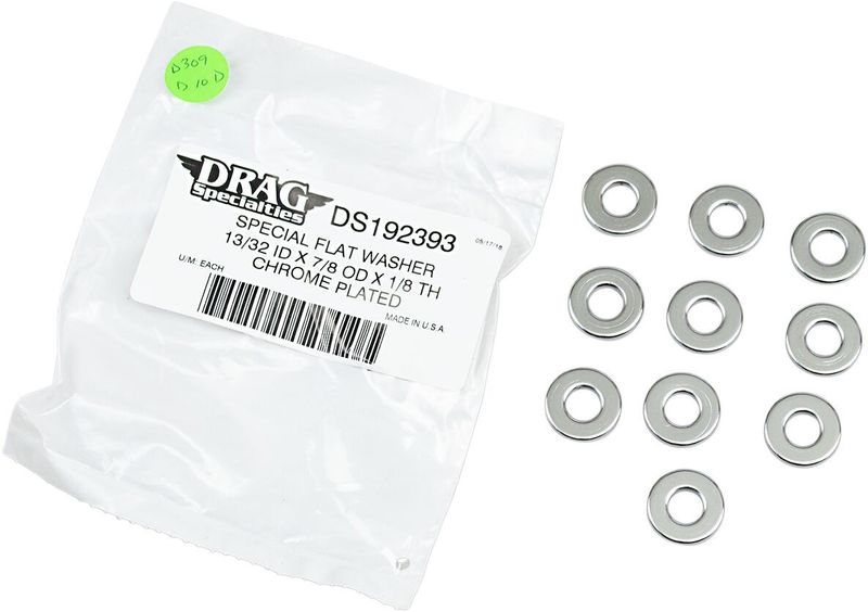 Brickor Drag Specialties Specialty 0.40625 0.125 platt matt krom (10-pack)