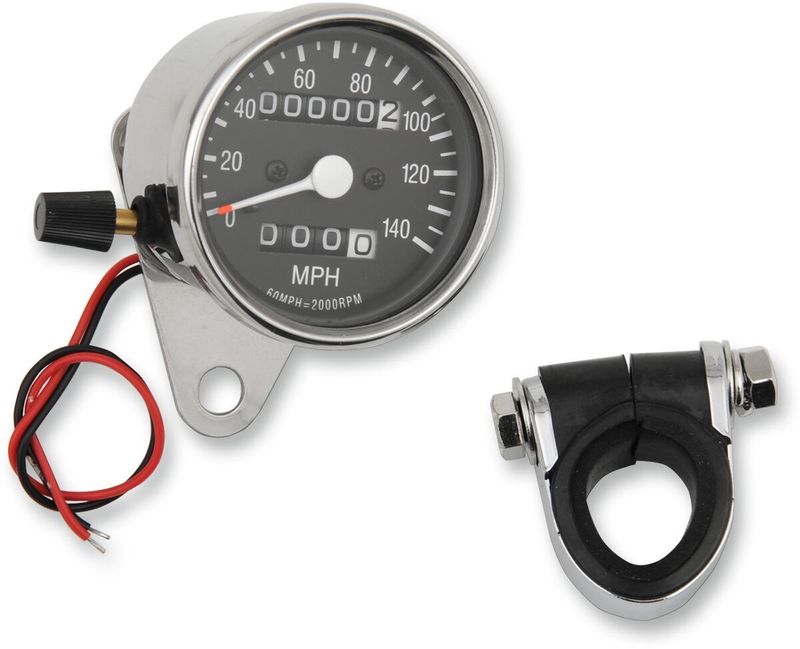 Hastighetsmätare Drag Specialties Spdo 2.4 krom svart FXR 84-92
