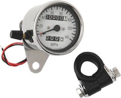 Hastighetsmätare Drag Specialties 2.4 krom vit FXR 84-92