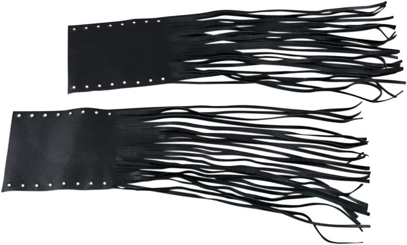 Kåpor handtag Drag Specialties Fringed läder gummi svart