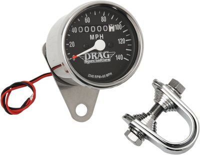 Hastighetsmätare Drag Specialties krom svart Softail 88-95