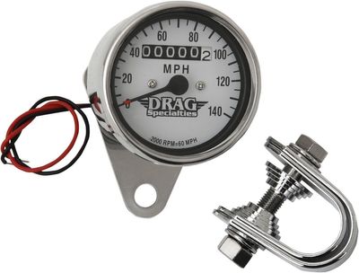 Hastighetsmätare Drag Specialties 2 1 krom vit Softail 88-95