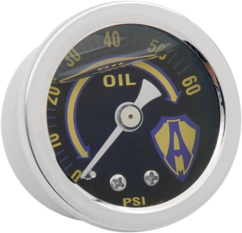 Oljetrycksmätare Arlen Ness 1-1/2" gul