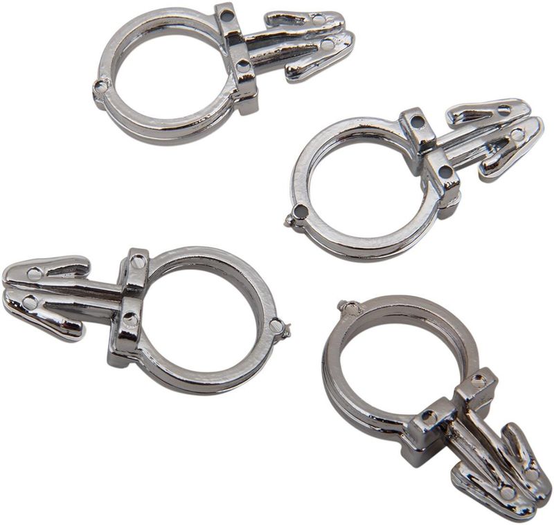 Kabelklämmor styre Drag Specialties krom 1/2" (4-pack)