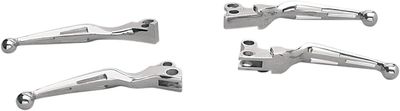 Handtagssats Drag Specialties spårad bred krom H-D 82-95