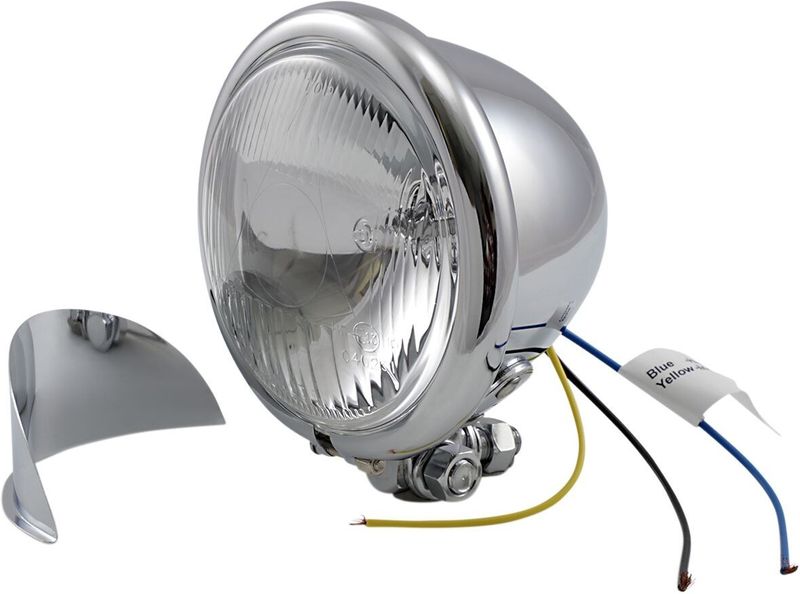 Extraljus Drag Specialties Visor 4-1/2" krom