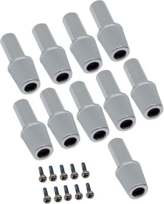 Återställningsknappar hastighetsmätare Drag Specialties krom Sportster 83-91, FXR 86-90 (10-pack)