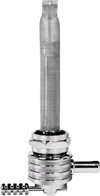 Bensinkran Pingel Power-Flo Finned rund vänster Big Twin, XL Sportster 75-06