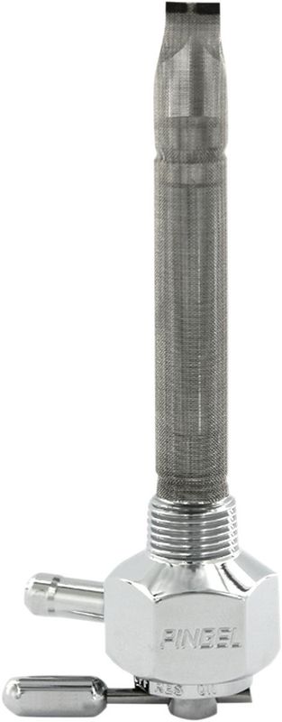 Bensinkran Pingel Power-Flo krom vänster TANKS 3/8"NPT 57-74