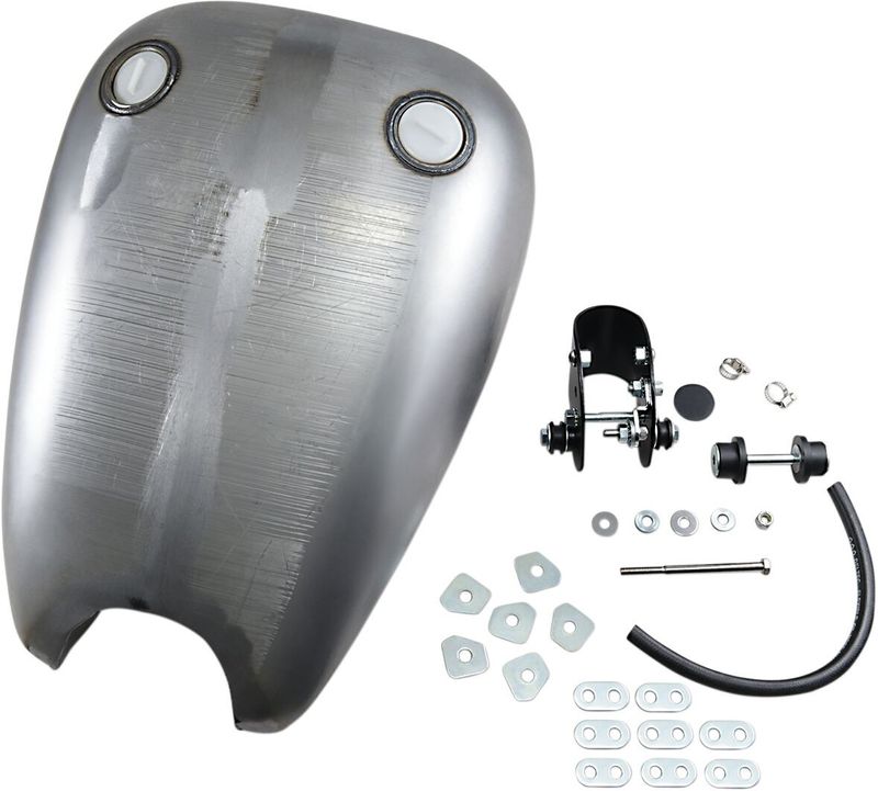 Bensintank Drag Specialties Smooth-Top QuickBob Rubber-Mount Caps förlängd gummi