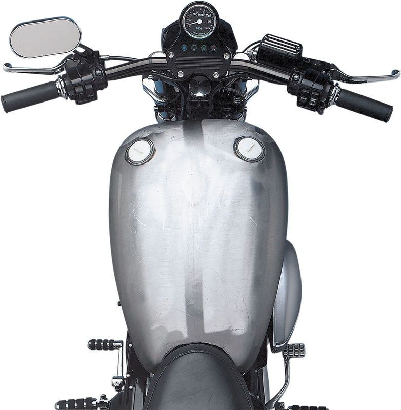 Bensintank Drag Specialties Smooth-Top QuickBob Rubber-Mount Caps förlängd gummi