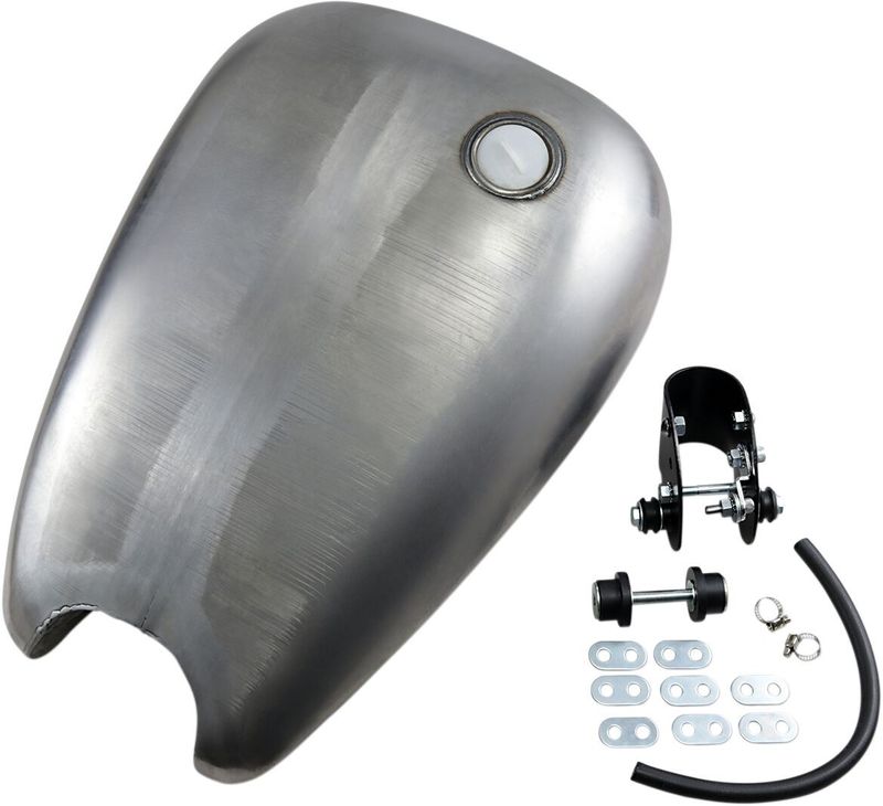 Bensintank Drag Specialties Smooth-Top QuickBob Rubber-Mount 1 förlängd gummi