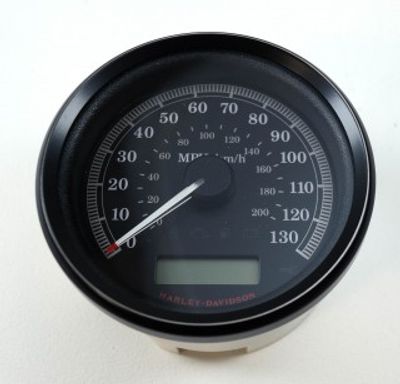 Harley Davidson Speedo, 4/Dual/Calib, Blk/Slvr OEM: 75112-08