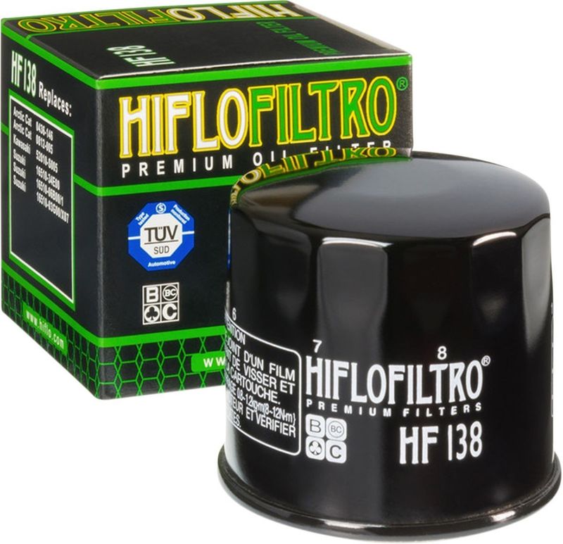 Oljefilter HiFlofiltro HF138 svart