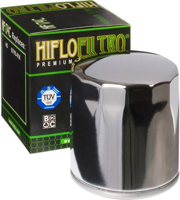 Oljefilter HiFlofiltro HF174C krom V-Rod 02-17, Yamaha 12-15