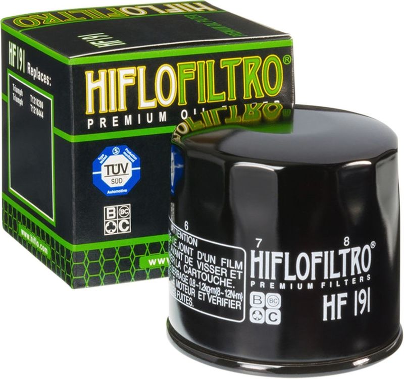 Oljefilter HiFlofiltro HF191 svart Benelli 13-24, Triumph 97-06, Peugeot 14-20