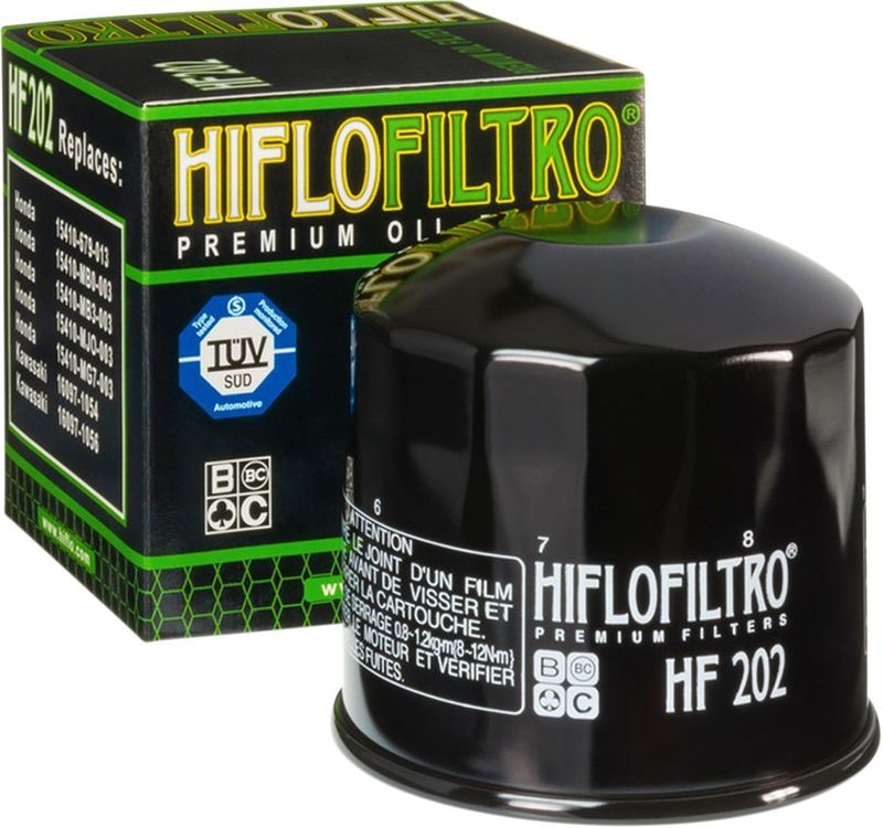 Oljefilter HiFlofiltro HF202 svart Honda 82-07, Kawasaki 85-98