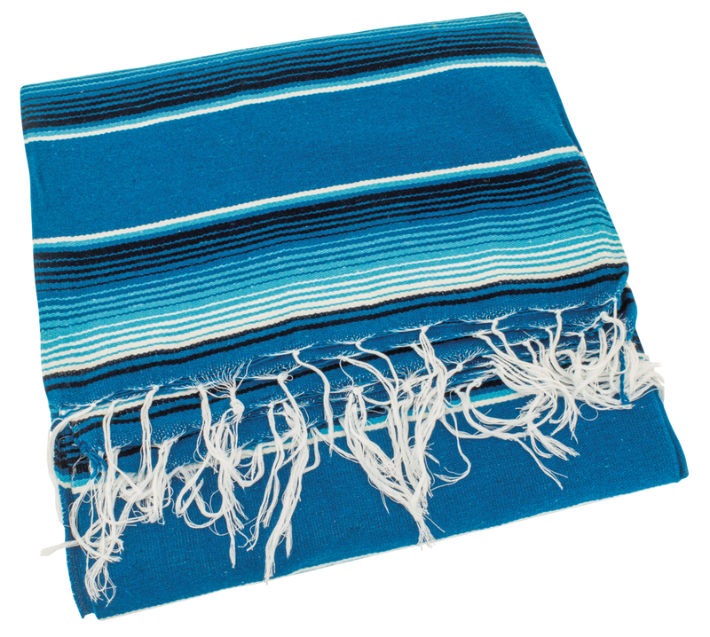 Texas Leather Mexican blanket Serape Blue tones