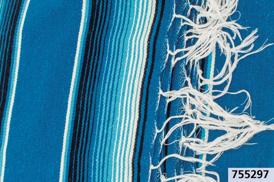 Texas Leather Mexican blanket Serape Blue tones