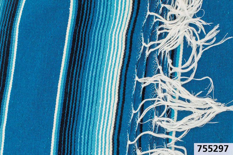 Texas Leather Mexican blanket Serape Blue tones