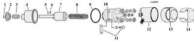 Sprängskiss startsolenoid 4-växlad Big Twin 65–88 och Sportster 67–80, position 5