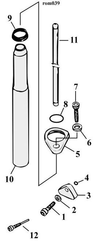 Sprängskiss stötstänger XL Sportster 91–03, position 4