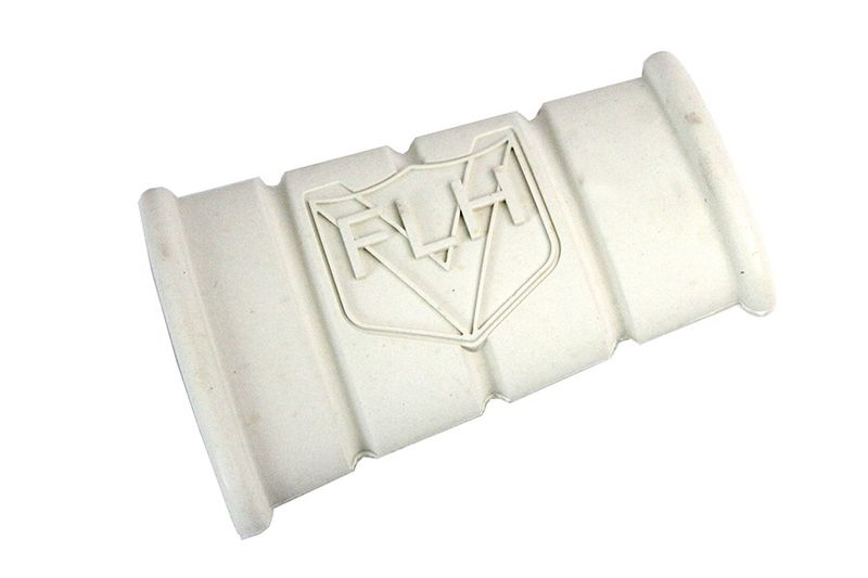 Pedalgummi kickstart V-Twin FLH-logo vit