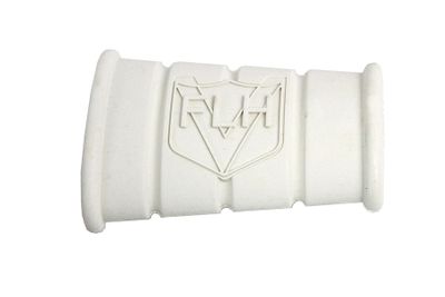 Pedalgummi kickstart V-Twin FLH-logo vit