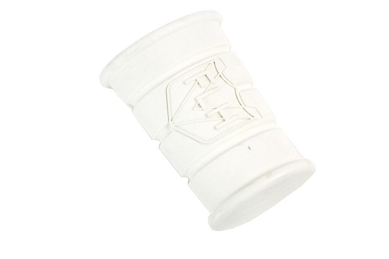 Pedalgummi kickstart V-Twin FLH-logo vit